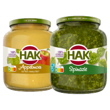 Hak groenten, peulvruchten, appelmoes, stazakken of vlaaifruit